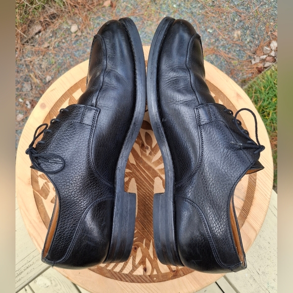 Peal & Co Brooks Brothers Black Pebbled Hatch Grain Split Toe Derby Shoes - Picture 3 of 11